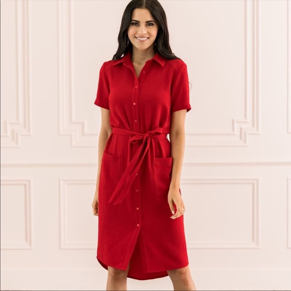 Rachel Parcell | The Red Everyday Shirt Dress XL - Picture 2 of 8